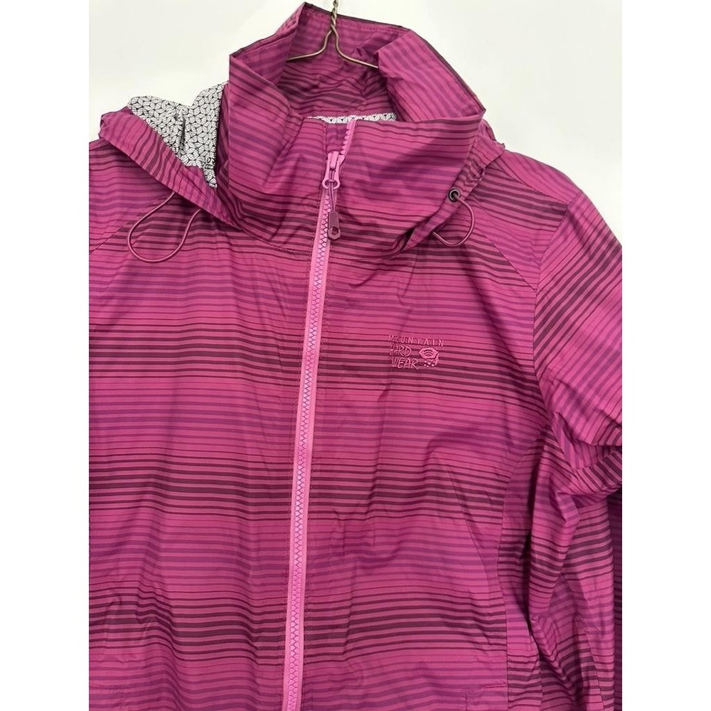 Mountain Hardwear Jacket Womens Medium Pink Dry.Q Hooded Windbreaker Hiking - Picture 5 of 13